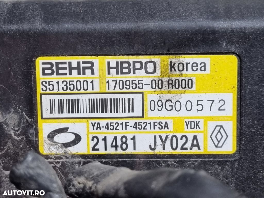 Electroventilator Renault Koleos 2.0 D 2008 - 2015 Manuala 6 Trepte (1275) 21481jy02a - 3