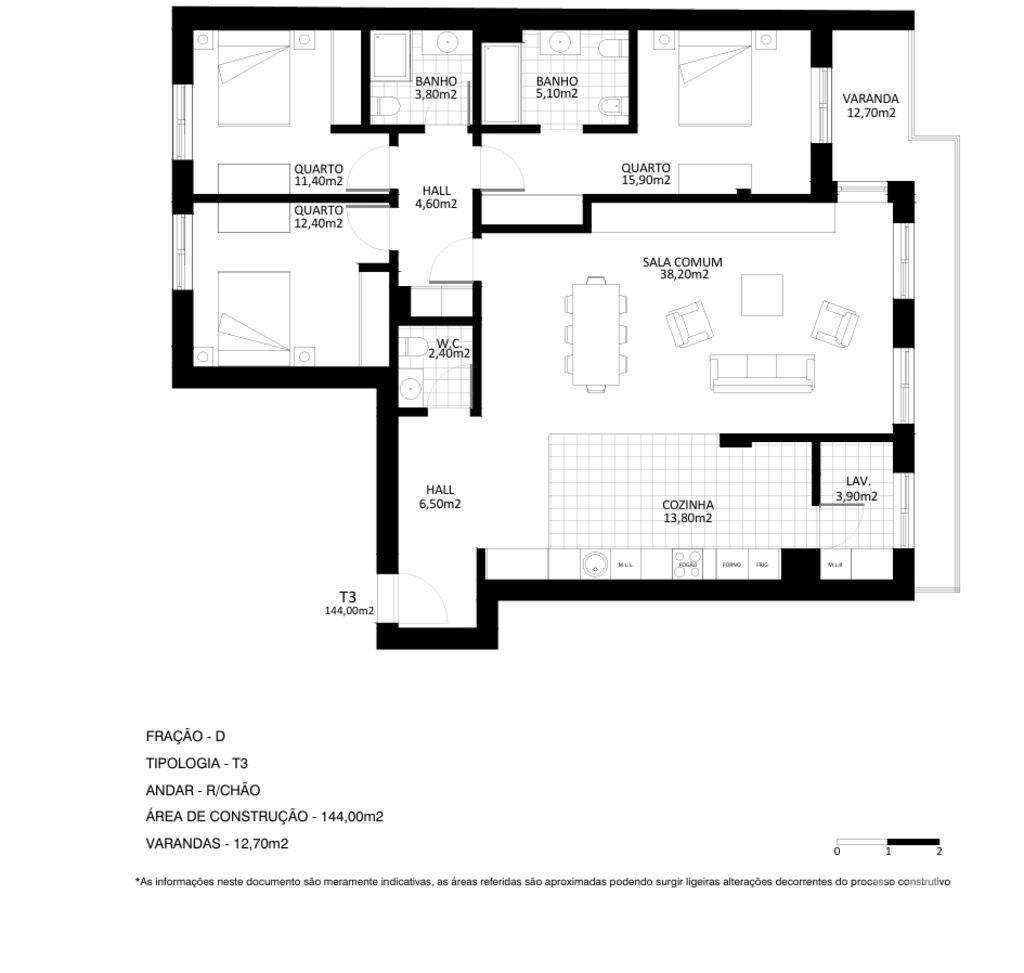 Apartamento T3 em Santa Marinha E São Pedro Da Afurada de 140,00 m2 - Grande imagem: 2/7