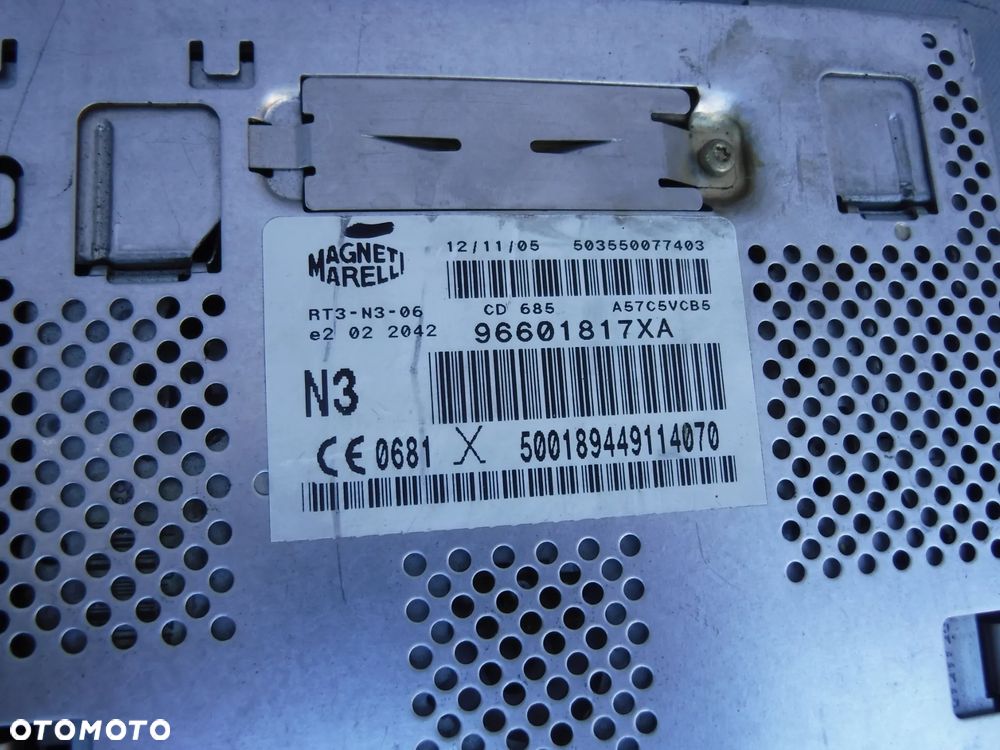 RADIO CZYTNIK NAPĘD CD NAWIGACJA PEUGEOT 407 96601817XA - 2
