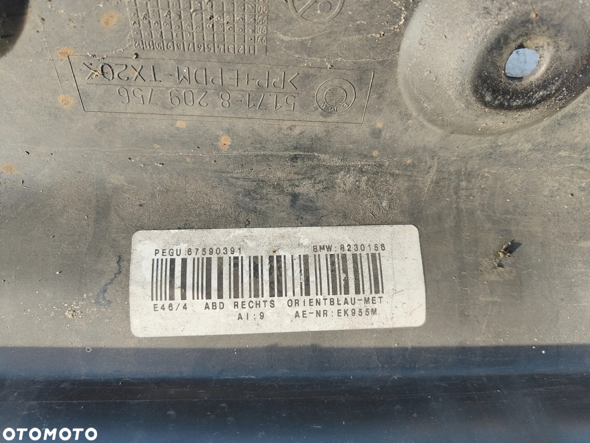 BMW E46 Sedan Kombi przed liftingiem Listwa progowa Orientblau Prawa - 8