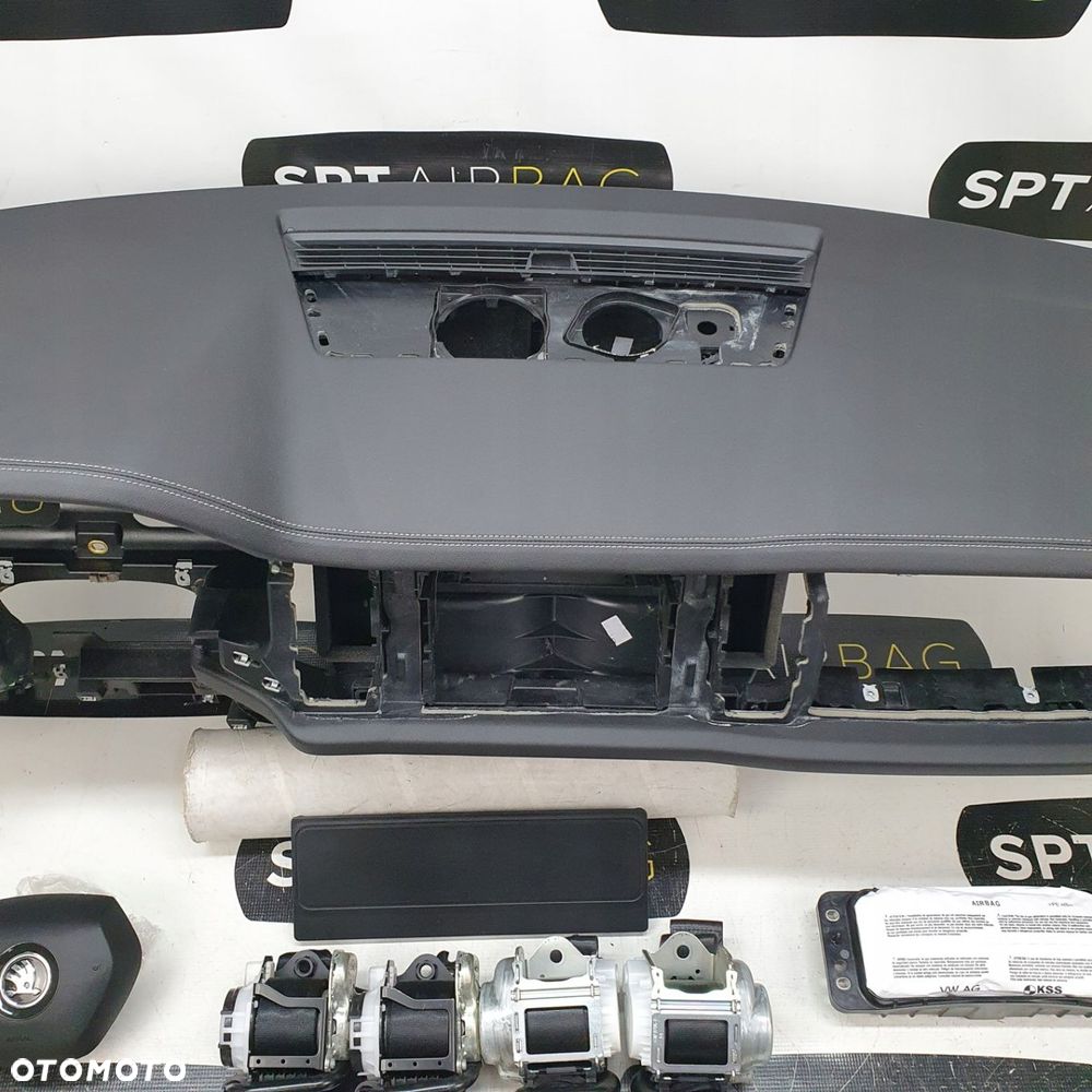 SKODA KODIAQ LIFT DESKA ROZDZIELCZA KONSOLA KOKPIT PULPIT PODUSZKI AIRBAG AIR BAG PASY KIT SET - 3