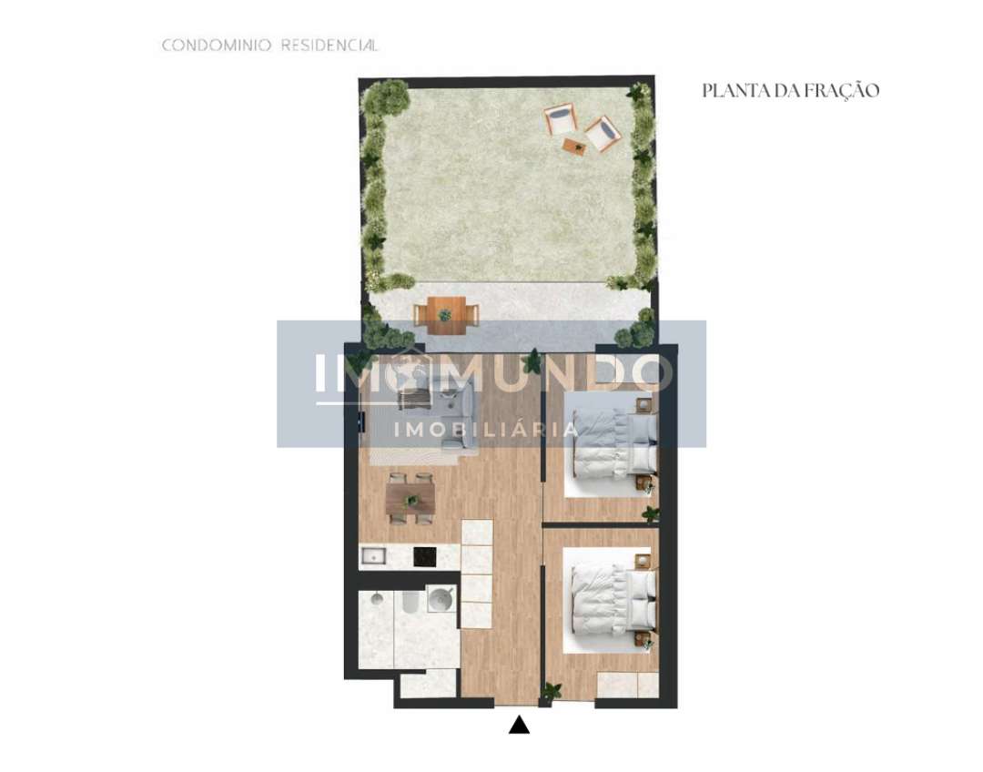 Moderno T2 com Amplo Jardim Privativo - Condomínio Vila Nova de Gaia - Grande imagem: 4/15