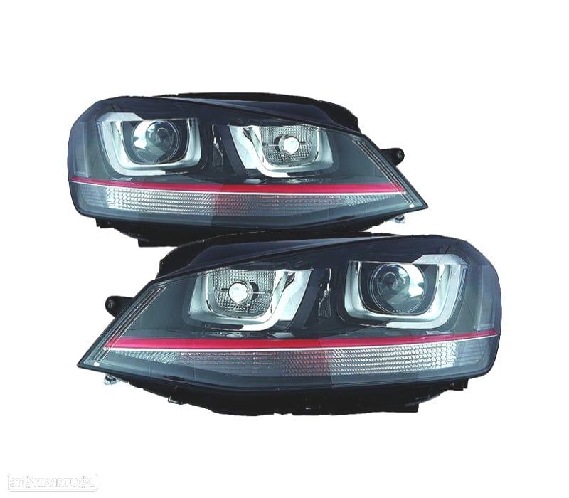 FAROÍS XENON VOLKSWAGEN VW GOLF VII GTI GTD 12-17 FUNDO PRETO - 1