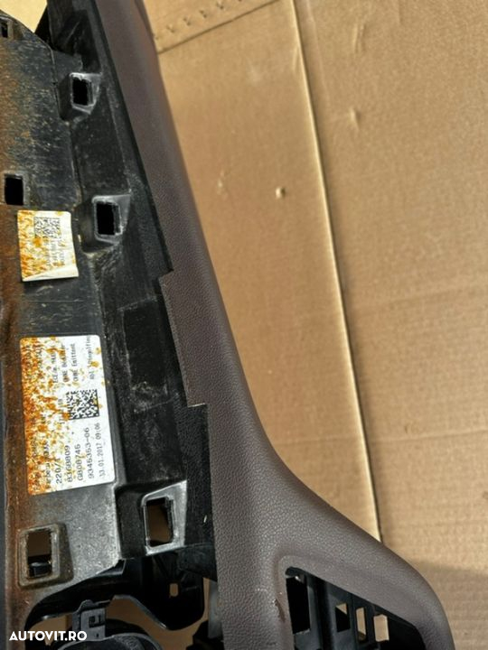 planșă bord recondiționată ( alacantara ) cu airbag pasager pentru bmw Seria 7 g11 g12 cu baza maro ( coniac ) 730d 2015 -2019 volan pe Stanga - 4
