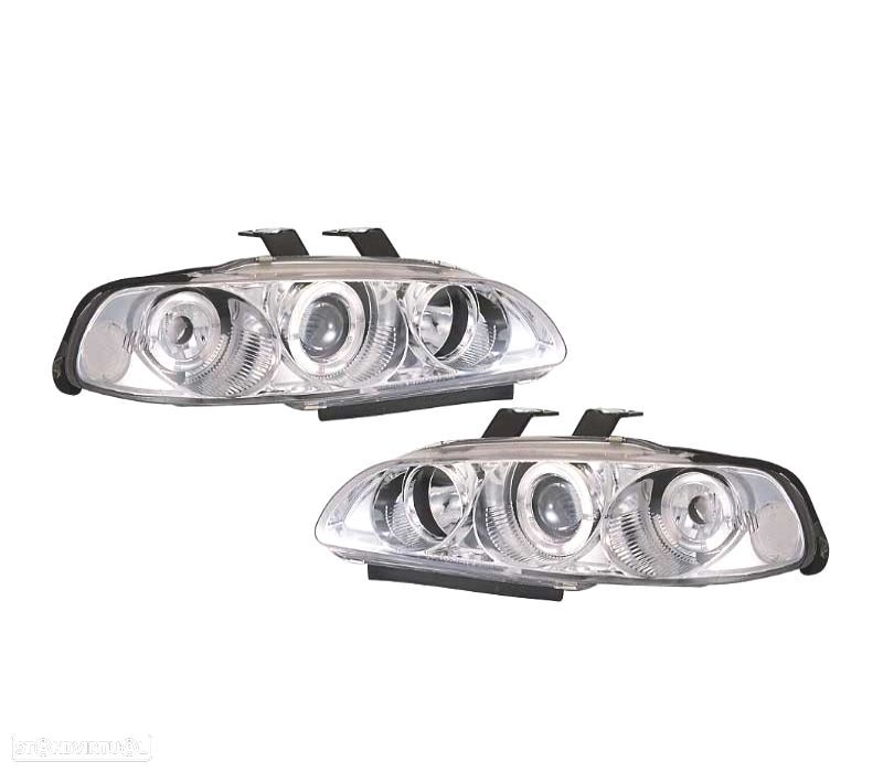 FARÓIS FRONTAIS HONDA CIVIC 92-95 ANGEL EYES FUNDO CROMADO - 1