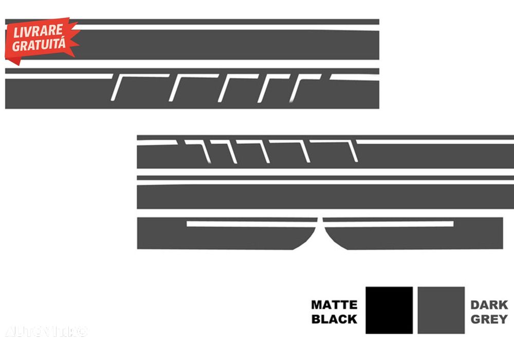 Bara Fata cu Stickere Laterale Gri Inchis Mercedes A-Class W176 (2012-2018) Faceli- livrare gratuita - 12