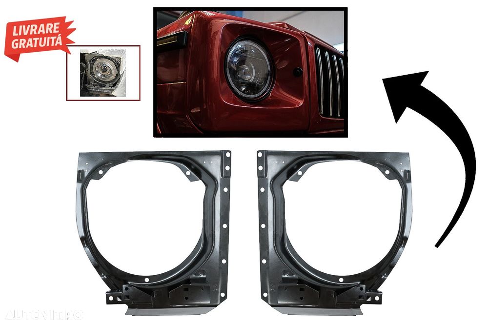 Suport Faruri Mercedes W463 G-Class (1990-2006) Upgrade la (2007-2018)- livrare gratuita - 1