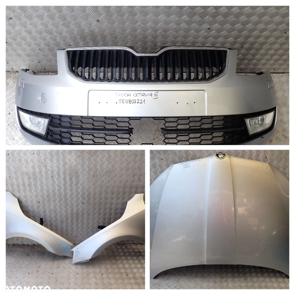 SKODA OCTAVIA III SEDAN KOD LAKIERU LA7W - ZDERZAK PRZÓD +MASKA +BŁOTNIK LEWY / PRAWY -  DRZWI LEWY /PRAWY PRZÓD /TYŁ - ZDERZAK TYŁ - 1