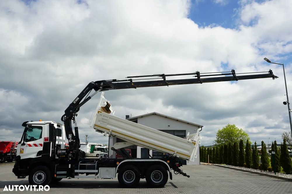 Renault K 380 / 6x4 / BASCUNĂ CU 2 LATE / BASCUNĂ HIDRAULICĂ + HIAB 211 EP-4 HDS / TELECOMANDĂ / CUPĂ / EURO 6 - 3