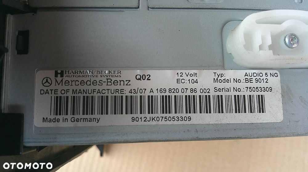 MERCEDES W169 RADIO ORYGINALNE - 2