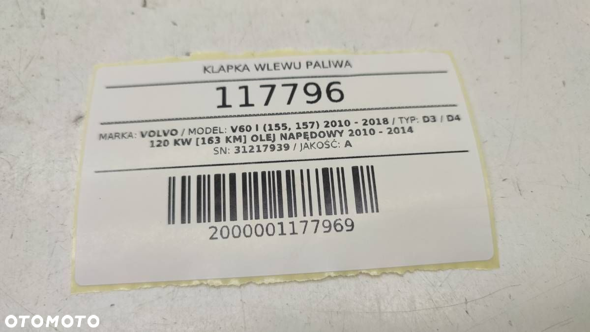 KLAPKA WLEWU PALIWA VOLVO V60 I 31217939 - 6