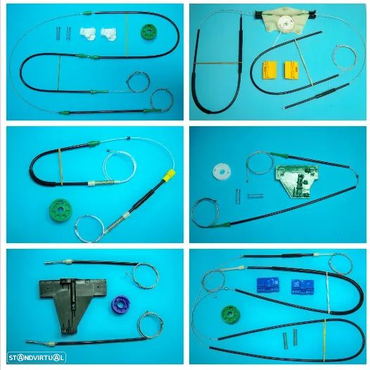 Kits reparação elevador vidros Audi Bmw Vw Renault Ford Seat Skoda Peugeot Citroen Mercedes - 1