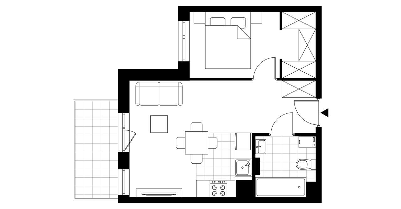 2-pokojowe mieszkanie 36m2 + balkon Bezpośrednio - Pełny obrazek: 4/24