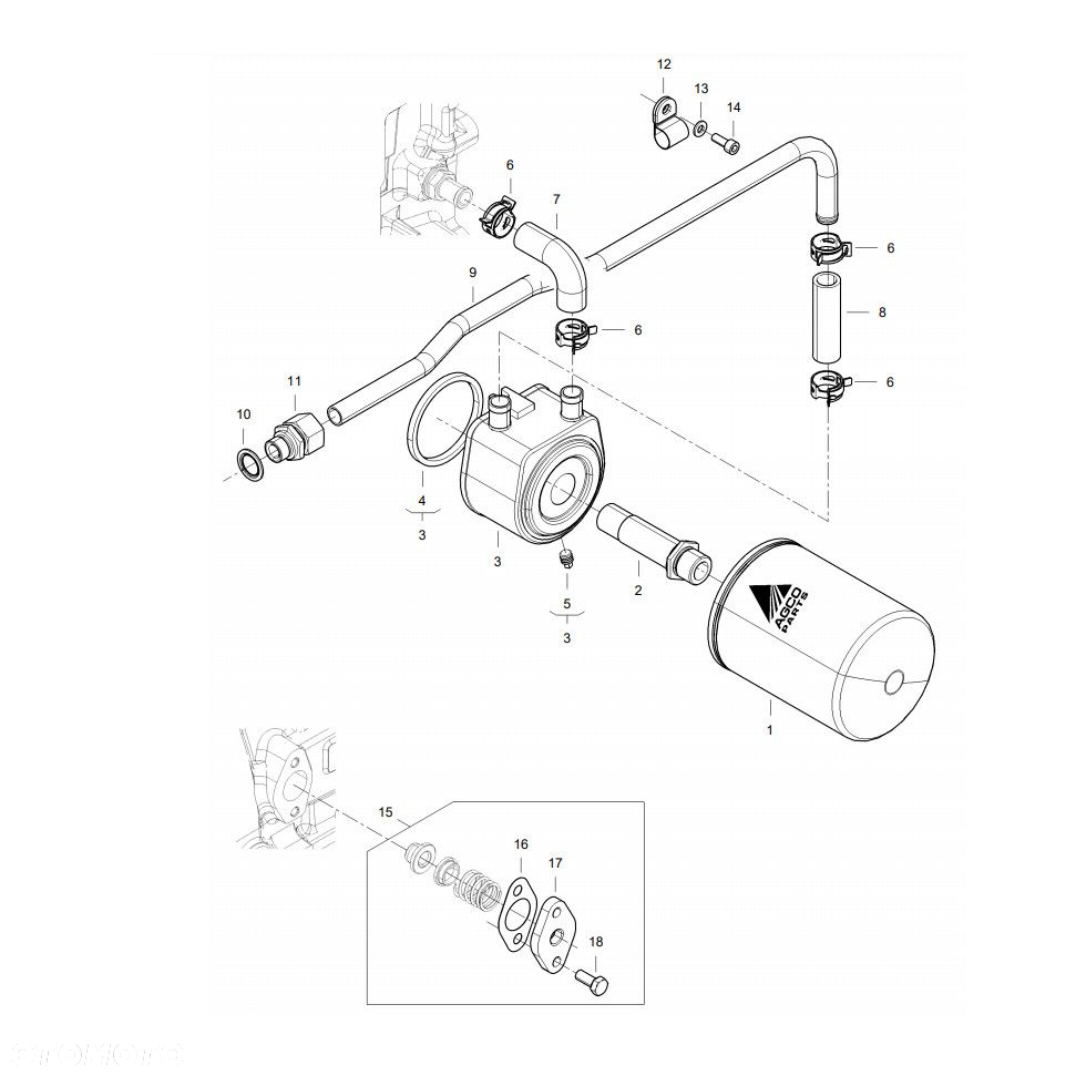 Kolanko gumowe przewodu olejowego Massey Ferguson ACW7020690 Oryginał - 4