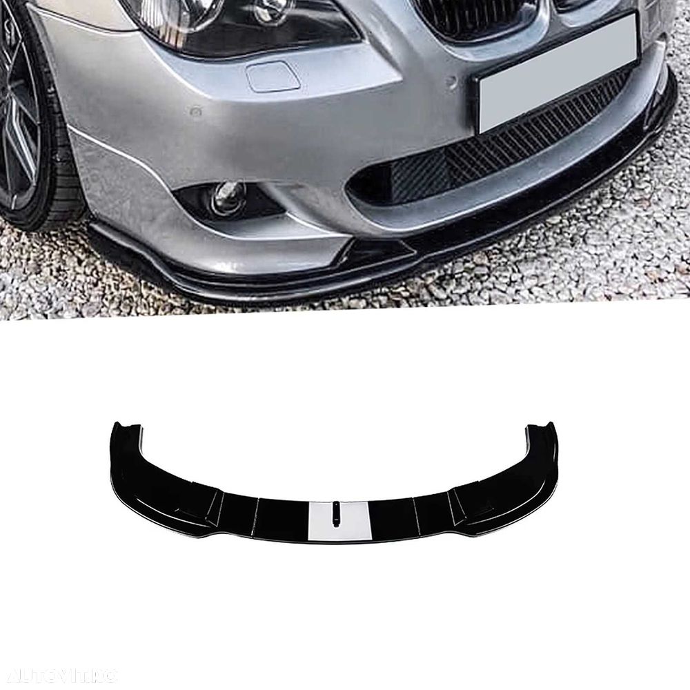 Lip Prelungire Bara Fata M BMW E60 E61 2005-2010 Extensie Negru Lucios - 4