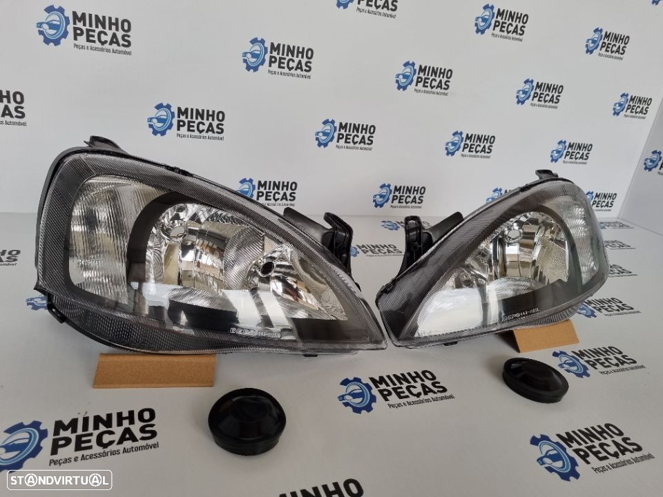 Faróis Opel Corsa C Fundo Preto - 3