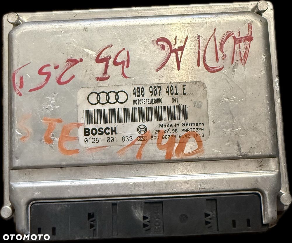 Sterownik Silnika ECU Komputer Volkswagen Skoda Seat Audi 4B0907401E - 1