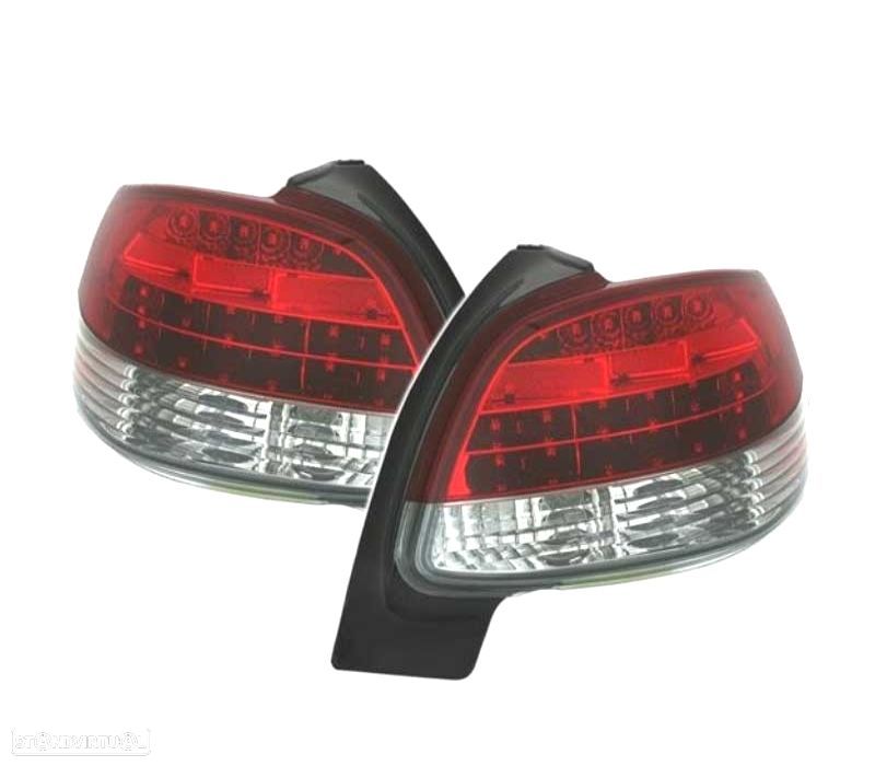 FAROLINS TRASEIROS PEUGEOT 206 98-09 VERMELHO BRANCO - 1