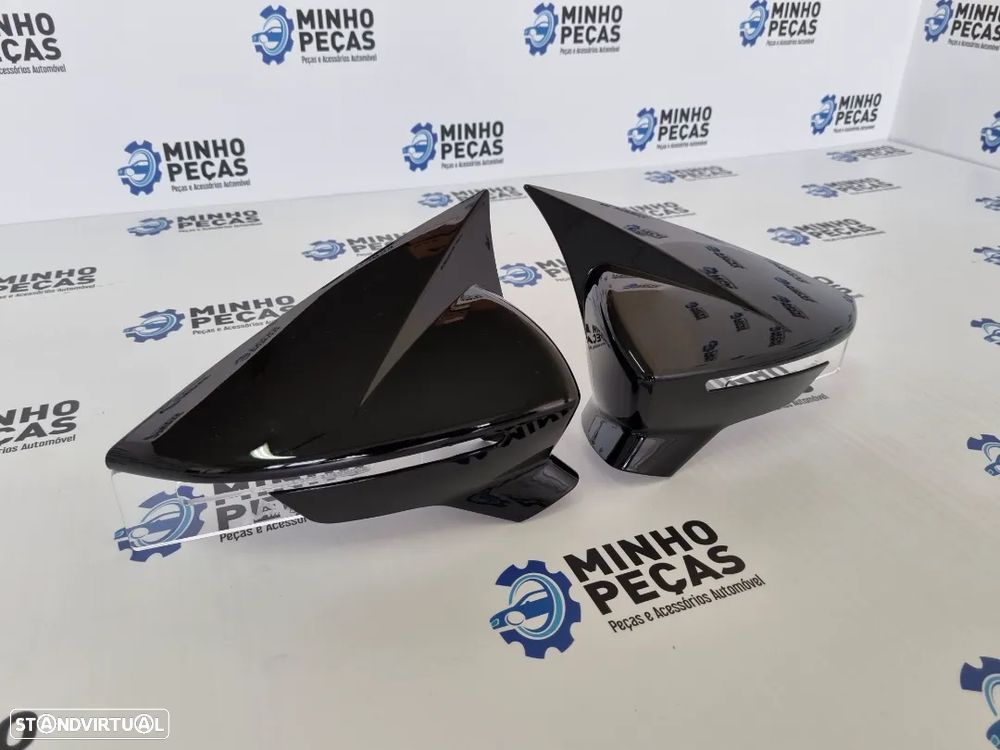 Capas de Espelho Seat Leon Mk3 5F/ Ibiza MK5 Preto Brilho - 3