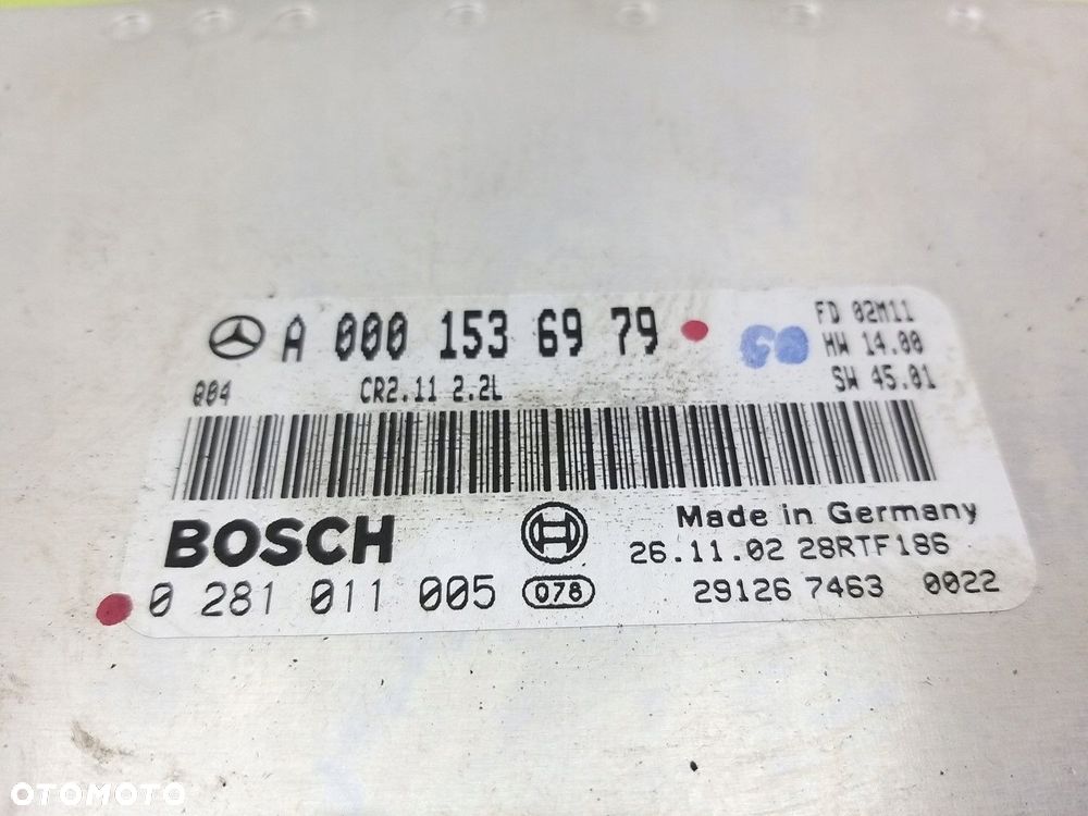 Komputer sterownik silnika Mercedes C-klasa W203 2,2 cdi 00-07 A0001536979 - 6