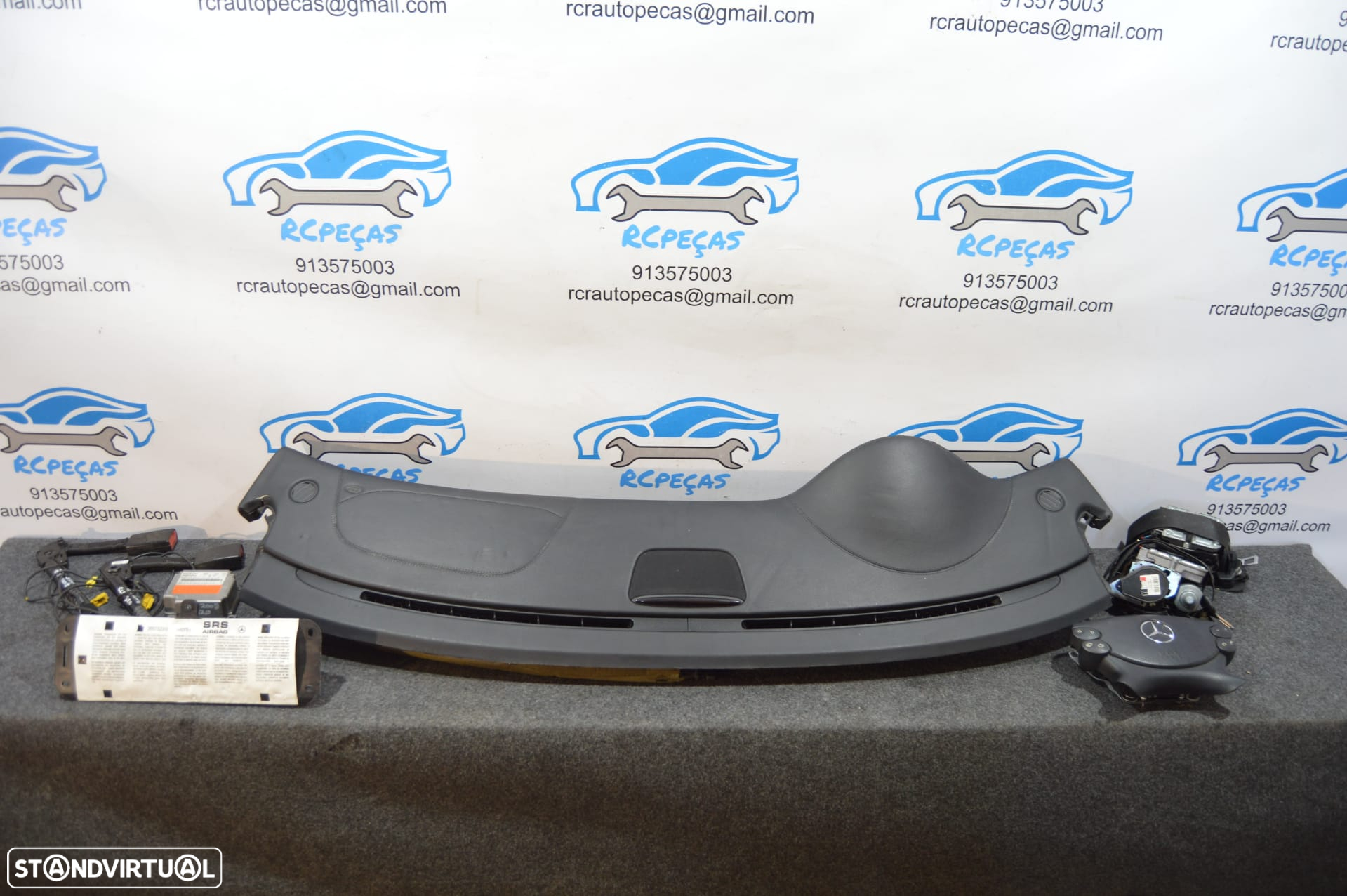 FRENTE INTERIOR TABLIER KIT AIRBAG AIRBAGS CENTRALINA VOLANTE GUIADOR PASSAGEIRO CINTO CINTOS PRÉ-TENSORES MERCEDES BENZ 0285010146 A2196802387 2196802387 305732310 MERCEDES BENZ CLS 320 C219 W219 - 38