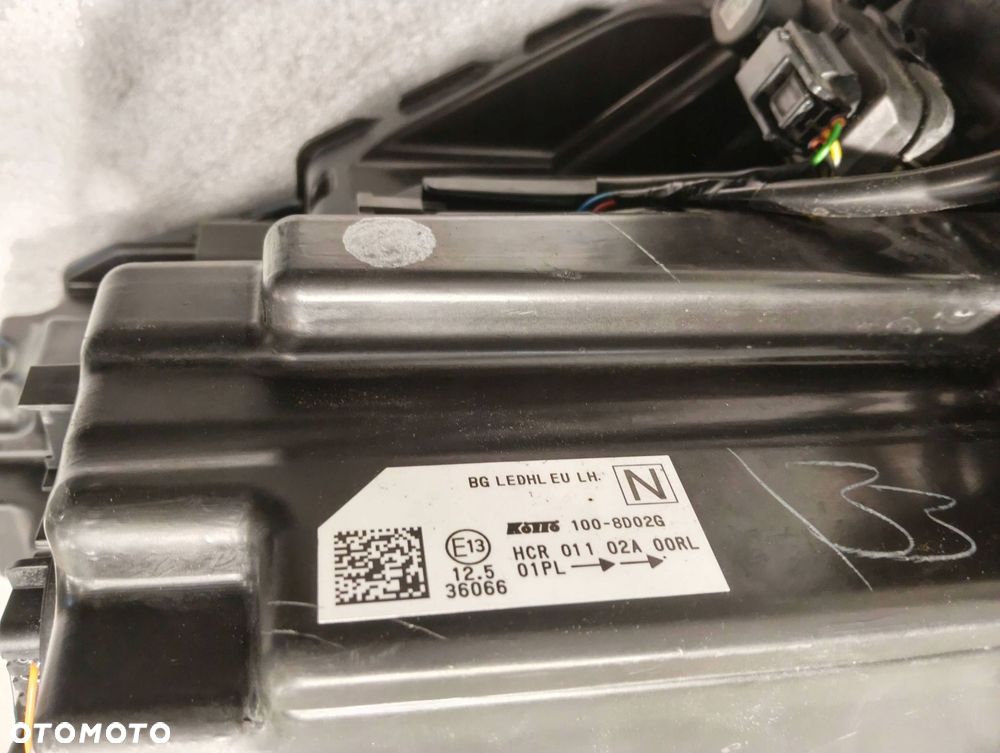 nissan qashqai j12 full led komplet lamp przednich żółta naklejka 100-8d02g - 14
