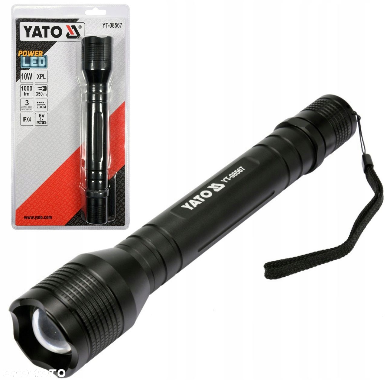 LATARKA LED CREE ZOOM ZASIĘG 350m ALUMINIOWA YATO - 6