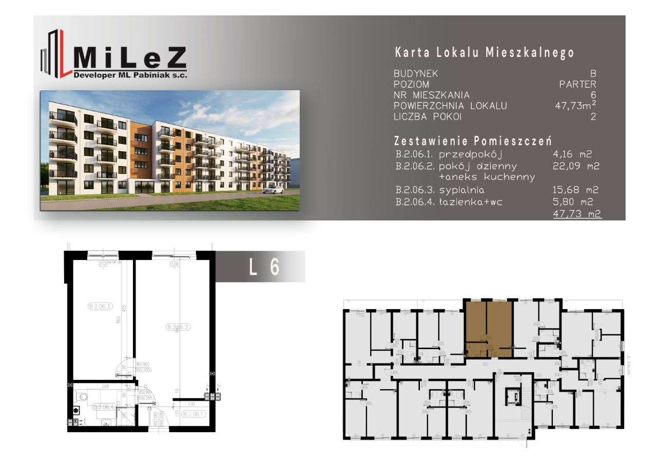 Mieszkanie 2 pokoje o pow. 47,73 m2