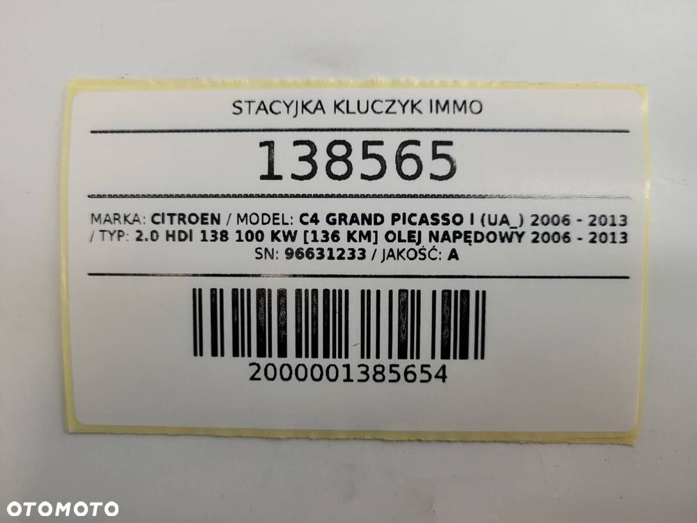 STACYJKA KLUCZYK CITROEN C4 PICASSO 2006 EUROPA - 13