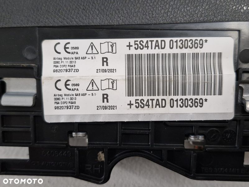 CITROEN DS3 CROSSBACK 2008 II 2 PODUSZKA FOTELA AIRBAG PRAWA 98207937ZD - 3