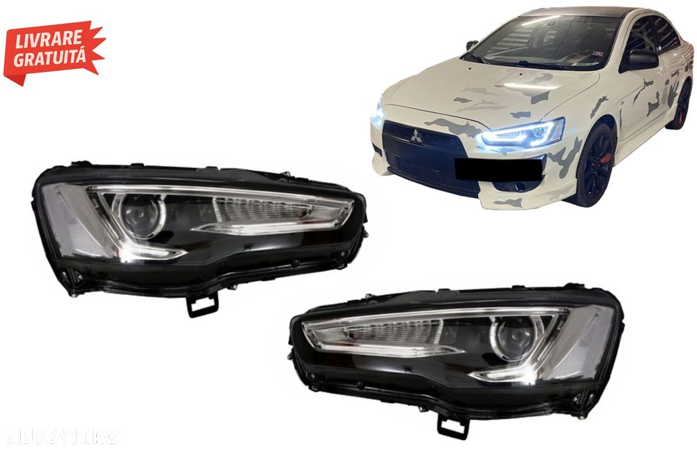 Faruri LED DRL Mitsubishi Lancer (2007-2017) Dual Projector Semnal Secvential Dina- livrare gratuita - 15