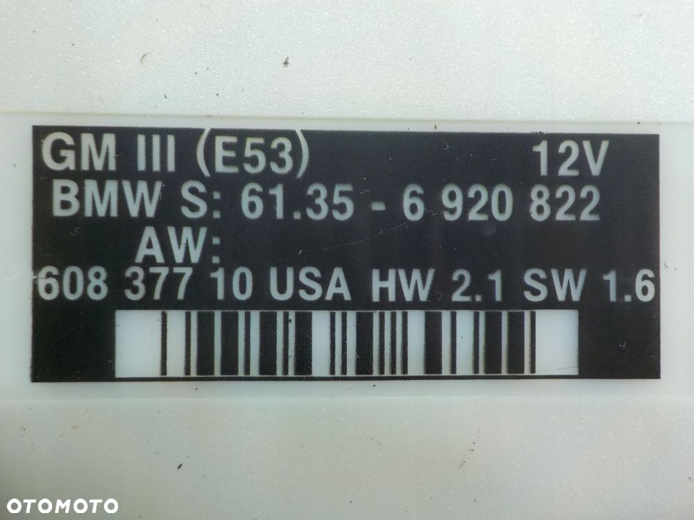 BMW X5 E53 3.0 B 03r SUV 5D modul sterownik komfortu 6920822 - 5