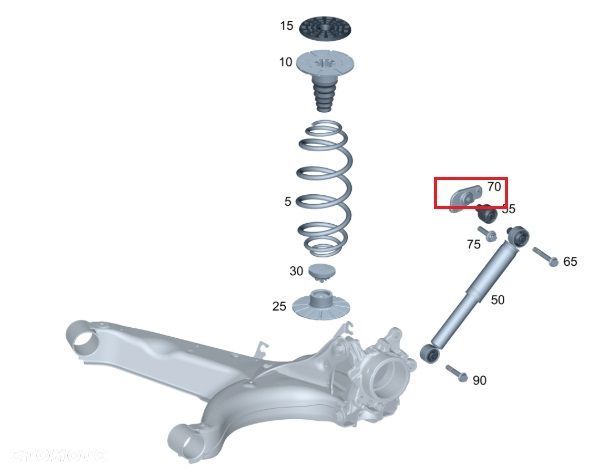 MERCEDES VITO W447 Mocowanie amortyzatora tyl lewe - 2
