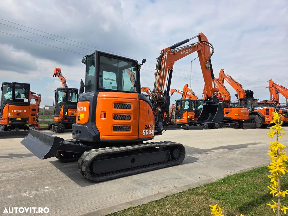 Hitachi ZX55, 5t, 2020, 2.189h, CUPLA RAPIDA HIDRAULICA+3 CUPE, senile cauciuc NOI, inst picon pe brate, inst rotire pe brate, LAMA NIVELARE, ad sapare 5m, latime 2m, ridica 3,2t, Aer cond, posibilitate leasing, STARE FOARTE BUNA-PROMOTIE 41.900 EUR+Tva - 28