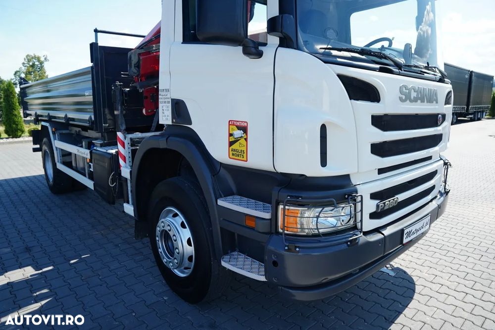 Scania P 280 / 4X2 / BASCULĂ + HDS HMF 635 K2 / RADIOCOMANDĂ / ROTATOARE / EURO 6 / - 14