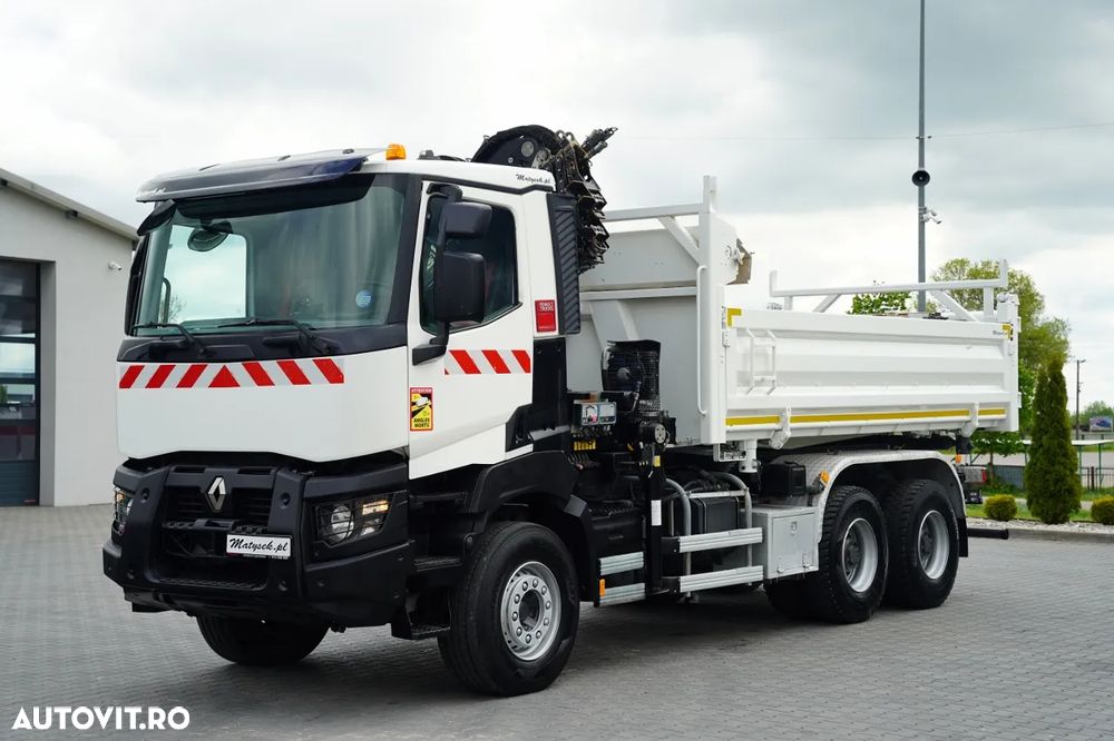 Renault K 380 / 6x4 / BASCUNĂ CU 2 LATE / BASCUNĂ HIDRAULICĂ + HIAB 211 EP-4 HDS / TELECOMANDĂ / CUPĂ / EURO 6 - 12