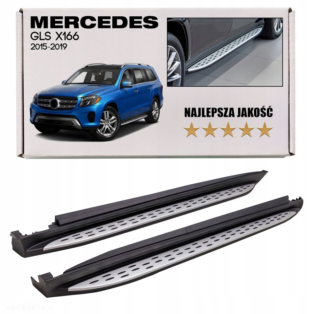 mercedes gls x166 2015-2019 stopnie boczne progi 1666900075 + śruby - 1