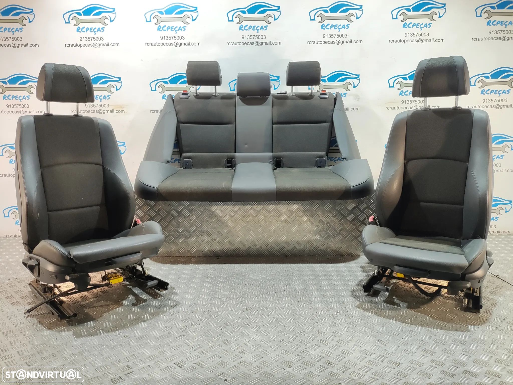 BANCO BANCOS ORIGINAIS BMW SERIE 1 E87 PACK M PELE TECIDO ELECTRICOS AIRBAG - 1