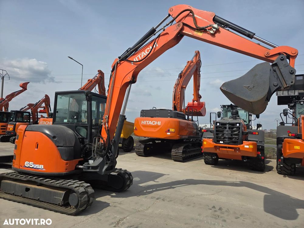 Hitachi ZX65USB-6, 2019, 2.006h, 6,5 TONE, CUPLA RAPIDA+2 CUPE EXCAVARE NOI+1 cupa taluz, inst picon pe brate, instal hidr rotire pe brate, LAMA NIVELARE, ad sapare 4,5m, ridica 4t, AC, posibilitate leasing-PROMOTIE 41900EUR+Tva - 3