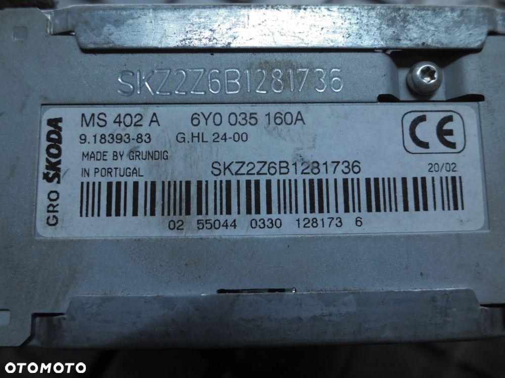 SKODA FABIA I 1 RADIOODTWARZACZ 6Y0035160A - 2