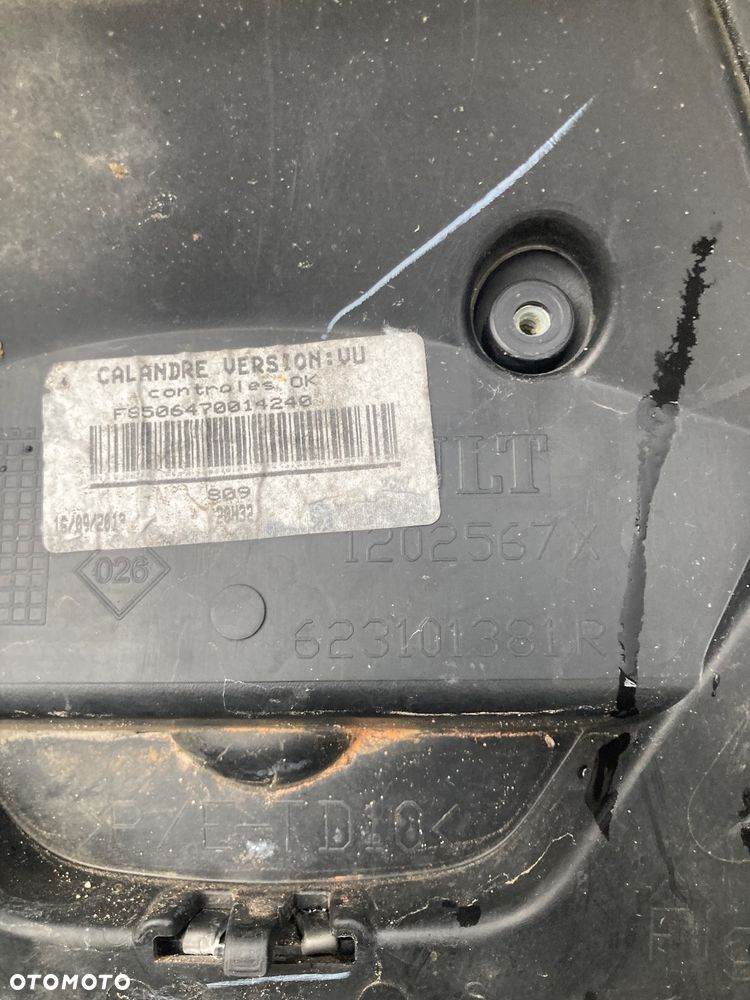 Renault Kangoo 2 II LIFT 3 III ATRAPA grill zderzaka pas górny podstawa grilla wzmocnienie górne czasza 620364016R 623101381R - 9