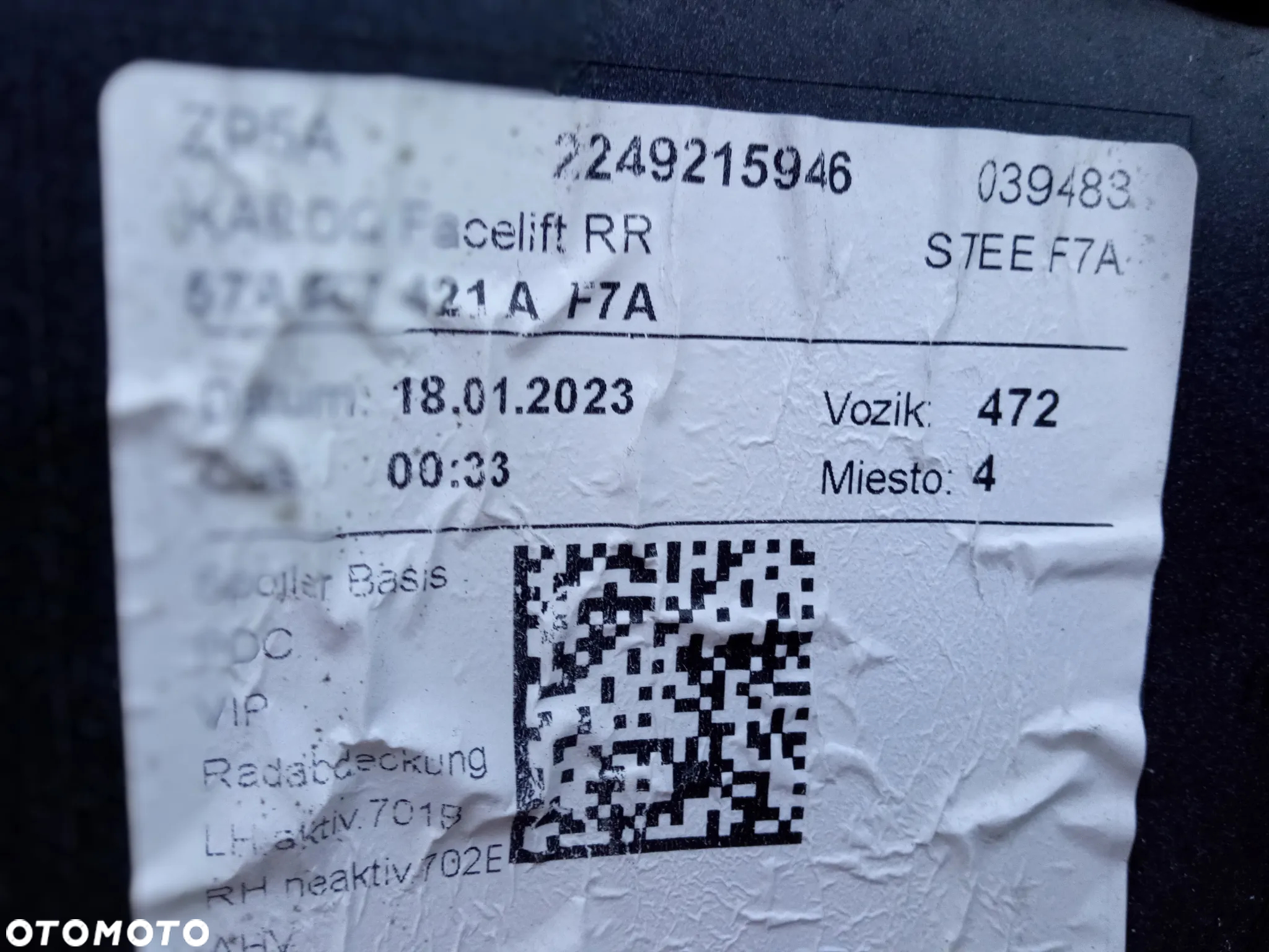 SKODA KAROQ LIFT 2017-2024 ZDERZAK TYLNY TYŁ ORYGINAŁ 57A807421 - 8