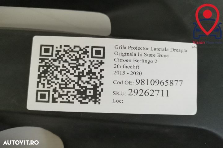 Grila Proiector Laterala Dreapta Originala In Stare Buna Citroen Berli - 7