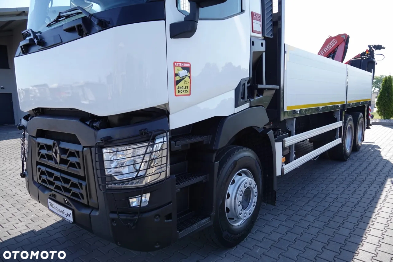 Renault C 380 / 6X4 / SKRZYNIOWY 6.4 M / + HDS FASSI F175A / MAX UDŹWIG 7 535 KG / WYSÓW 12.3 M / ROTATOR / STEROWANIE RADIOWE / OPONY 100 % / SPROWADZONY - 13