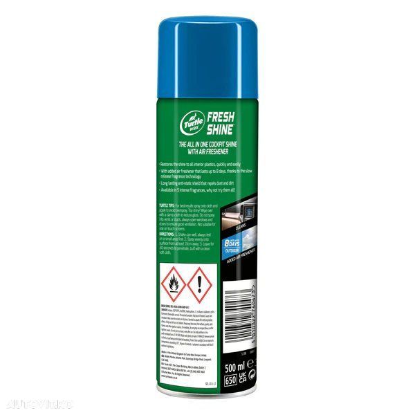 Spray curatare bord Turtle Wax Cockpit Fresh Shine Outdoor 500ml pt. elemente plastic, cu parfum de lunga durata FG7739 - 2