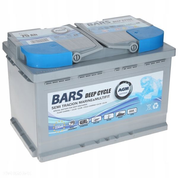 Akumulator Bars Marine AGM Deep Cycle 12V 75Ah - 1