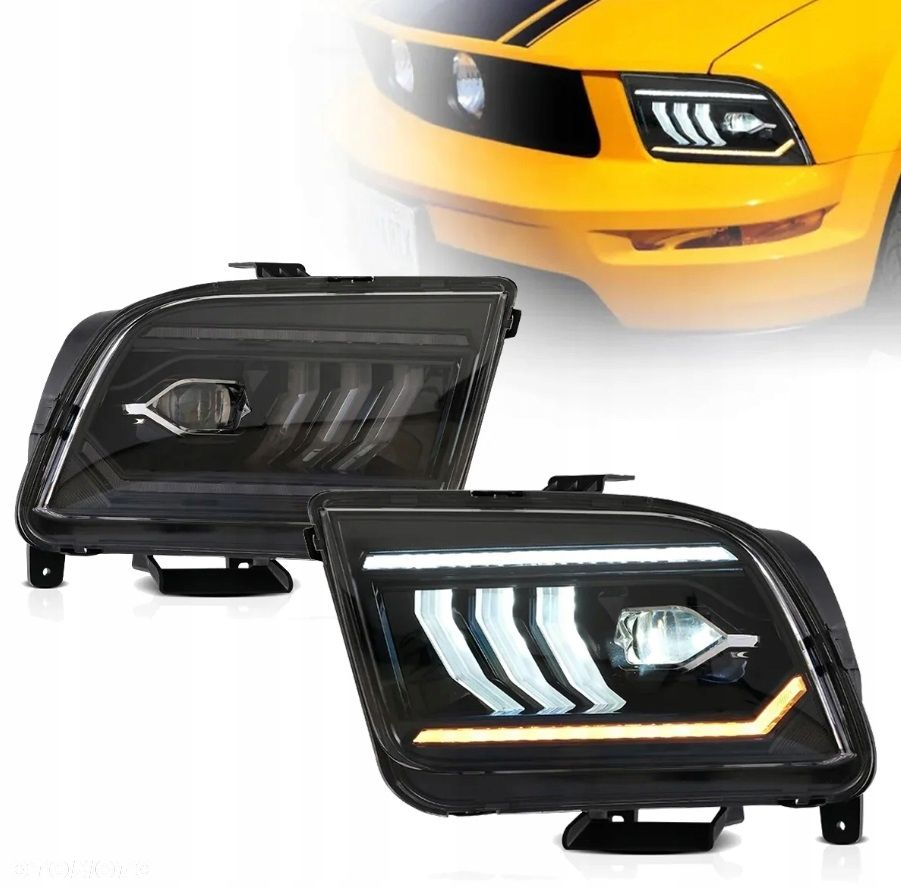 Reflektory Lampy Vland Soczewka Led Black Czarne Ford Mustang V 5 2004-2009 - 5