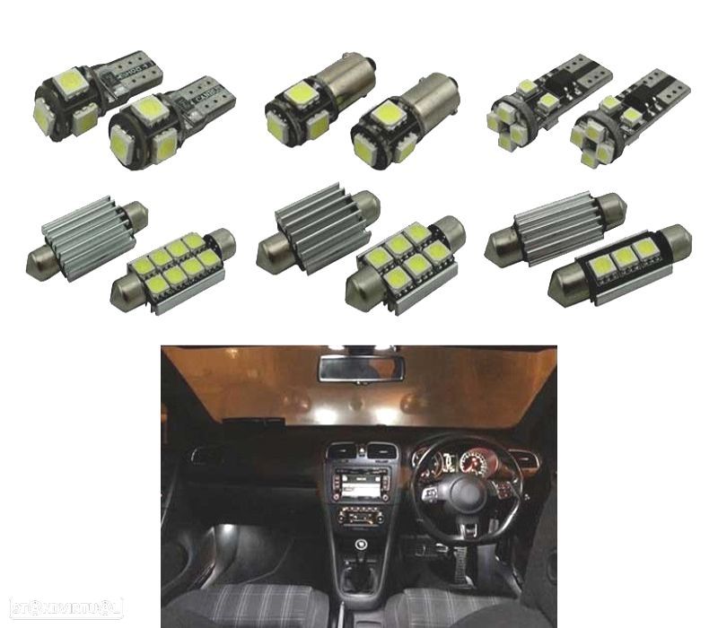 KIT 16 LAMPADAS LED INTERIOR PARA VOLKSWAGEN VW GOLF 5 GTI 06-09 - 1