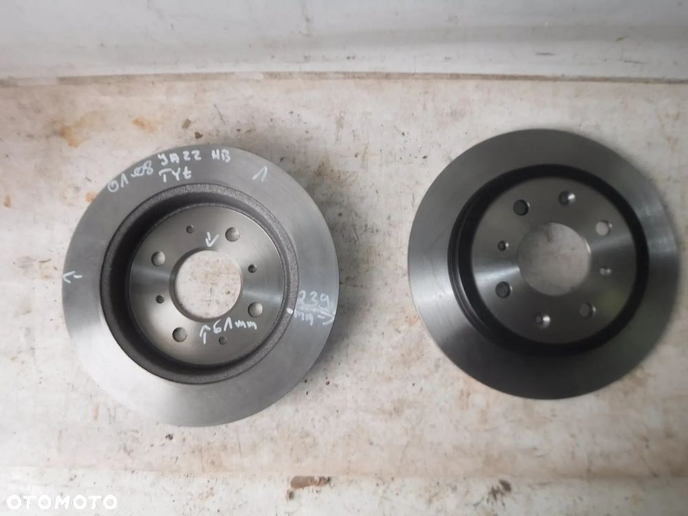 honda jazz 01-08r tarcze hamulcowe nowe oryginał tył tylne 239mm - 1