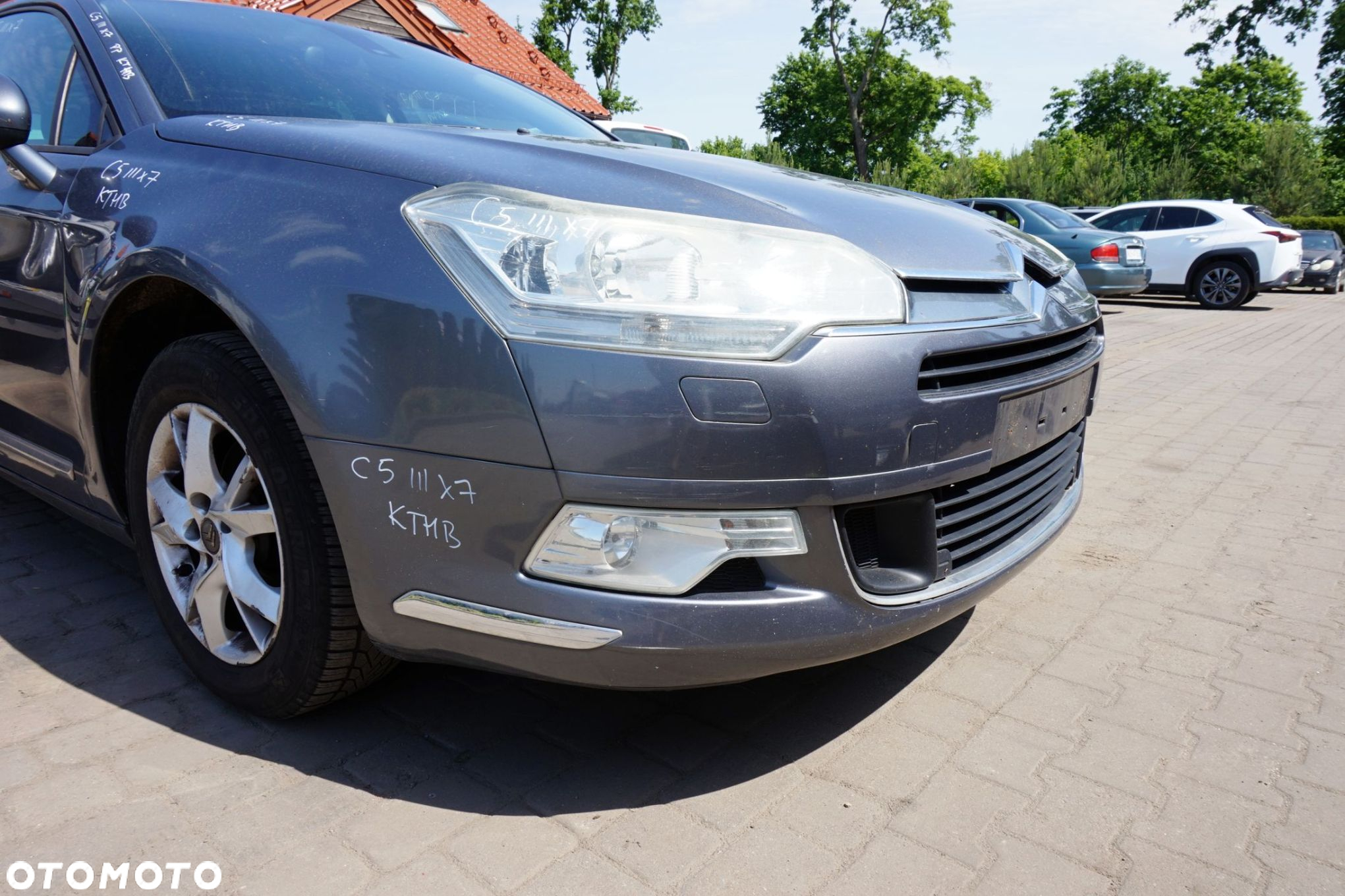 MASKA ZDERZAK BŁOTNIKI LAMPY C5 III X7 KTHB  CITROEN 2008-2017 SZARY PRZÓD KOMPLETNY - 10